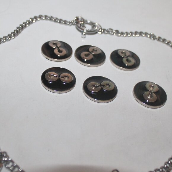 Auth $635 Coach Jewelry Lot Charm Necklace Chain Charm New Ring 925 Buttons - Picture 10 of 13